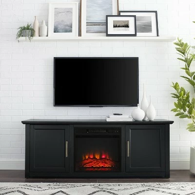 Camden Low Profile Fireplace and TV Stand for TVs up to 60" - Crosley Frosted Oak 10 Camden Low Profile Fireplace and TV Stand for TVs up to 60" - Crosley Frosted Oak - Image 8