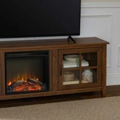 Tasi Transitional Farmhouse Glass Window Pane Door with Electric Fireplace TV Stand for TVs up to 80" - Saracina Home Dark Walnut 28 Tasi Transitional Farmhouse Glass Window Pane Door with Electric Fireplace TV Stand for TVs up to 80" - Saracina Home Dark Walnut -Cheap TV Stands Store unnamed file 1043