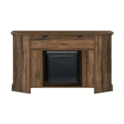 Kevland 2 Door Transitional Corner Highboy TV Stand with Fireplace for TVs up to 60" - Saracina Home Rustic Oak 8 Kevland 2 Door Transitional Corner Highboy TV Stand with Fireplace for TVs up to 60" - Saracina Home Rustic Oak - Image 6