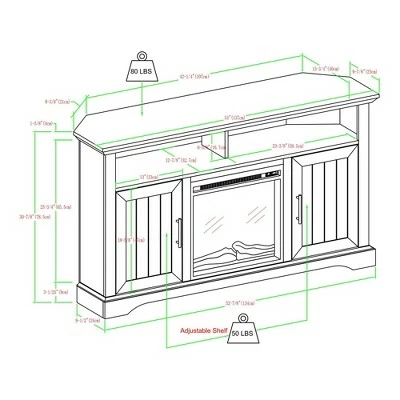 Kevland 2 Door Transitional Corner Highboy TV Stand with Fireplace for TVs up to 60" - Saracina Home Rustic Oak 10 Kevland 2 Door Transitional Corner Highboy TV Stand with Fireplace for TVs up to 60" - Saracina Home Rustic Oak - Image 8