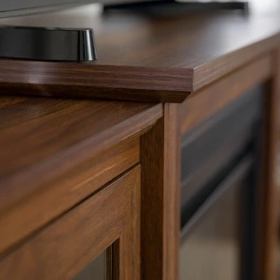 Tiered Double Door Electric Fireplace TV Stand for TVs up to 30" - Saracina Home Dark Walnut 14 Tiered Double Door Electric Fireplace TV Stand for TVs up to 30" - Saracina Home Dark Walnut - Image 12