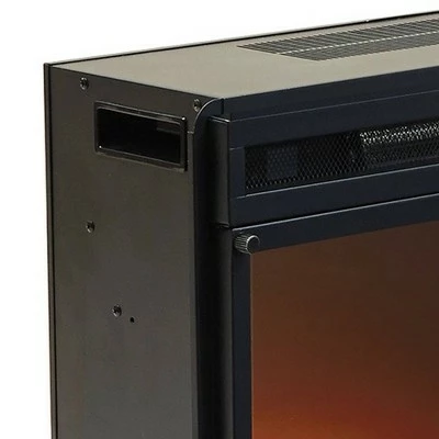 23.75" Electric Fireplace Insert with LED Lit Display Black - Benzara 2 23.75" Electric Fireplace Insert with LED Lit Display Black - Benzara