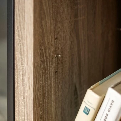 Wood Open Shelf Corner Highboy Electric Fireplace TV Stand for TVs up to 50" - Saracina Home Black 5 Wood Open Shelf Corner Highboy Electric Fireplace TV Stand for TVs up to 50" - Saracina Home Black - Image 3