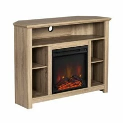 Wood Open Shelf Corner Highboy Electric Fireplace TV Stand for TVs up to 50" - Saracina Home Black 24 Wood Open Shelf Corner Highboy Electric Fireplace TV Stand for TVs up to 50" - Saracina Home Black -Cheap TV Stands Store unnamed file 1159