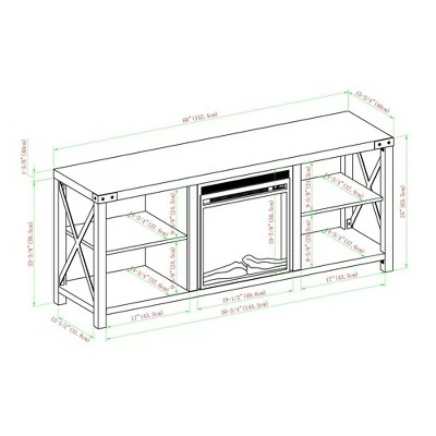 Sophie Rustic Farmhouse X Frame Fireplace TV Stand for TVs up to 65" - Saracina Home Rustic Oak 8 Sophie Rustic Farmhouse X Frame Fireplace TV Stand for TVs up to 65" - Saracina Home Rustic Oak - Image 6