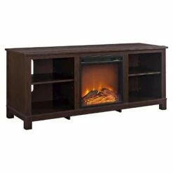 Brenner TV Console with Fireplace for TVs up to 60" - Room & Joy Cherry Espresso -Cheap TV Stands Store unnamed file 1182