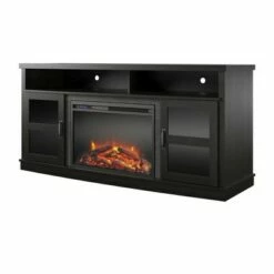 65" Ryegate Fireplace Tv Stand - Room & Joy Black Oak
