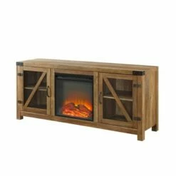 Clarabelle Rustic Farmhouse Electric Fireplace TV Stand for TVs up to 65" - Saracina Home Stone Gray -Cheap TV Stands Store unnamed file 1200