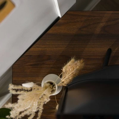 Helen Modern Transitional Corner with Electric Fireplace TV Stand for TVs up to 55" - Saracina Home Rustic Oak 9 Helen Modern Transitional Corner with Electric Fireplace TV Stand for TVs up to 55" - Saracina Home Rustic Oak - Image 7