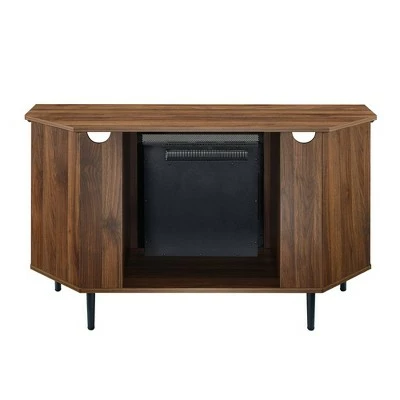 Helen Modern Transitional Corner with Electric Fireplace TV Stand for TVs up to 55" - Saracina Home Rustic Oak 13 Helen Modern Transitional Corner with Electric Fireplace TV Stand for TVs up to 55" - Saracina Home Rustic Oak - Image 11
