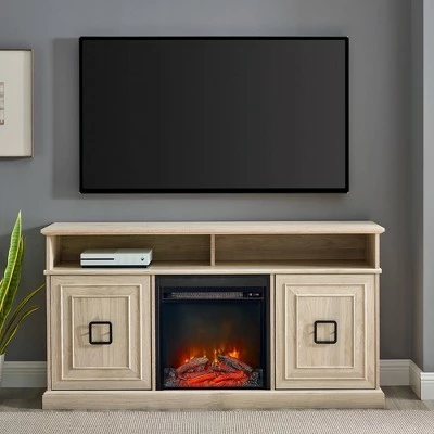 Modern 2 Door TV Stand with Electric Fireplace for TVs up to 65" - Saracina Home Slate Gray 4 Modern 2 Door TV Stand with Electric Fireplace for TVs up to 65" - Saracina Home Slate Gray - Image 2