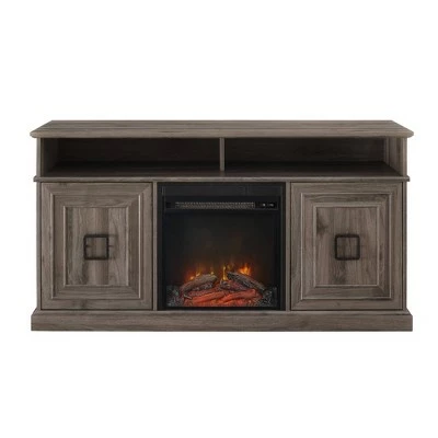 Modern 2 Door TV Stand with Electric Fireplace for TVs up to 65" - Saracina Home Slate Gray 10 Modern 2 Door TV Stand with Electric Fireplace for TVs up to 65" - Saracina Home Slate Gray - Image 8