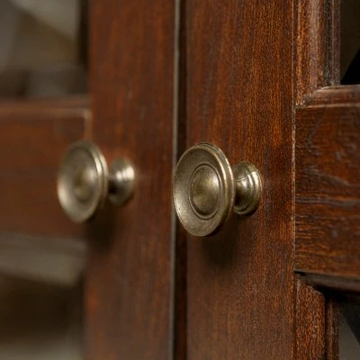 Modern 2 Glass Door Corner TV Stand for TVs up to 48" - Saracina Home Espresso 5 Modern 2 Glass Door Corner TV Stand for TVs up to 48" - Saracina Home Espresso - Image 3