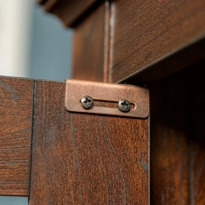 Modern 2 Glass Door Corner TV Stand for TVs up to 48" - Saracina Home Espresso 6 Modern 2 Glass Door Corner TV Stand for TVs up to 48" - Saracina Home Espresso - Image 4