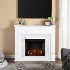 Highpoint Faux Cararra Marble Electric Media Fireplace White - Aiden Lane -Cheap TV Stands Store unnamed file 1275