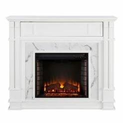 Highpoint Faux Cararra Marble Electric Media Fireplace White - Aiden Lane -Cheap TV Stands Store unnamed file 1276