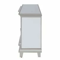 Tappington Mirrored Smart Fireplace Media Console Silver - Aiden Lane -Cheap TV Stands Store unnamed file 1330
