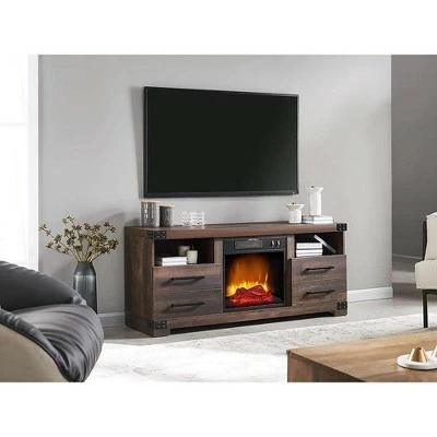 HearthPro Perry Electric Fireplace TV Stand in Rustic Brown - SP6543-OF 3 HearthPro Perry Electric Fireplace TV Stand in Rustic Brown - SP6543-OF