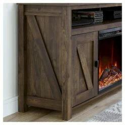 60" Brookside Electric Fireplace TV Console - Room & Joy Ivory