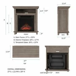 Hastings Home 29" Electric Fireplace TV Stand With Shelves and LED Flames -Cheap TV Stands Store unnamed file 1461
