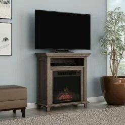 Hastings Home 29" Electric Fireplace TV Stand With Shelves and LED Flames -Cheap TV Stands Store unnamed file 1463