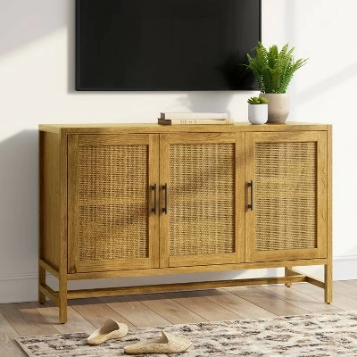 Warwick 3 Door Accent TV Stand for TVs up to 59" - Threshold™ White 2 Warwick 3 Door Accent TV Stand for TVs up to 59" - Threshold™ White