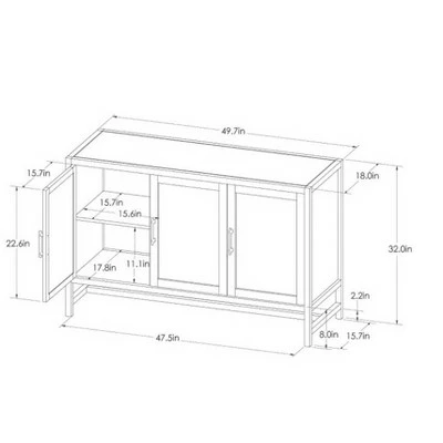 Warwick 3 Door Accent TV Stand for TVs up to 59" - Threshold™ White 5 Warwick 3 Door Accent TV Stand for TVs up to 59" - Threshold™ White - Image 4