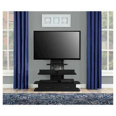 Solar TV Stand for TVs up to 70" with Mount and Drawers - Room & Joy Black 5 Solar TV Stand for TVs up to 70" with Mount and Drawers - Room & Joy Black - Image 3