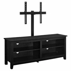 Farmhouse 4 Cubby Wood Open Storage with Mount TV Stand for TVs up to 65" - Saracina Home Black -Cheap TV Stands Store unnamed file 1574