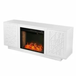 Flonsland Alexa Smart Fireplace with Media Storage White - Aiden Lane