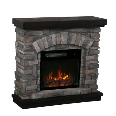 36" Freestanding Electric Fireplace Gray - Home Essentials 4 36" Freestanding Electric Fireplace Gray - Home Essentials - Image 2