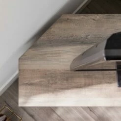 Robinson Rustic Farmhouse Sliding Barn Door Corner TV Stand for TVs up to 58" - Saracina Home Rustic Oak/solid White -Cheap TV Stands Store unnamed file 175