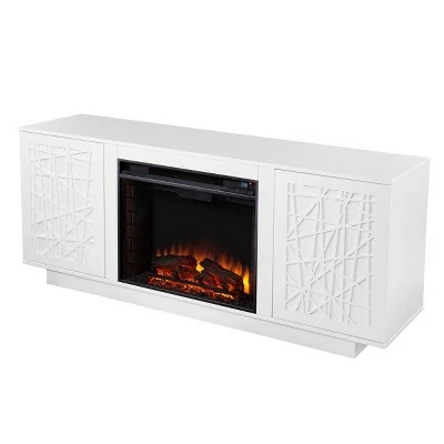 Flonsland Electric Fireplace with Media Storage White - Aiden Lane 3 Flonsland Electric Fireplace with Media Storage White - Aiden Lane