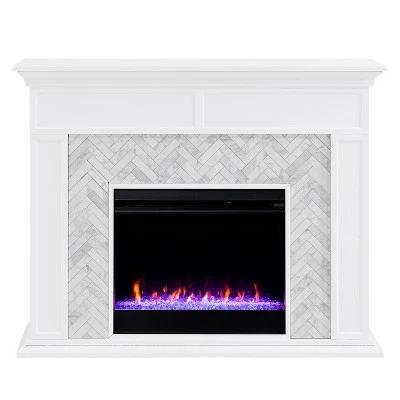 Tenmoor Color Changing Marble Tiled Fireplace - Aiden Lane 3 Tenmoor Color Changing Marble Tiled Fireplace - Aiden Lane