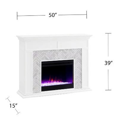 Tenmoor Color Changing Marble Tiled Fireplace - Aiden Lane 4 Tenmoor Color Changing Marble Tiled Fireplace - Aiden Lane - Image 2