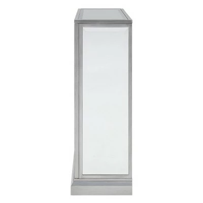 Tynchel Mirrored Faux Stone Fireplace with Color Changing Firebox Antique Silver - Aiden Lane 4 Tynchel Mirrored Faux Stone Fireplace with Color Changing Firebox Antique Silver - Aiden Lane - Image 2