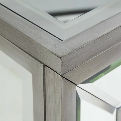 Tynchel Mirrored Faux Stone Fireplace with Color Changing Firebox Antique Silver - Aiden Lane 7 Tynchel Mirrored Faux Stone Fireplace with Color Changing Firebox Antique Silver - Aiden Lane - Image 5