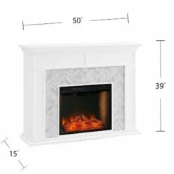 Tenmoor Tiled Marble Fireplace Mantel with Alexa Firebox - Aiden Lane
