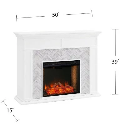 Tenmoor Tiled Marble Fireplace Mantel with Alexa Firebox - Aiden Lane 3 Tenmoor Tiled Marble Fireplace Mantel with Alexa Firebox - Aiden Lane