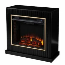 Stallamp Contemporary Electric Fireplace Black/Gold - Aiden Lane -Cheap TV Stands Store unnamed file 1823