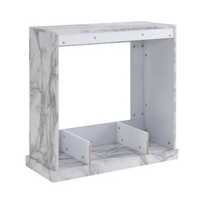 Dridun Faux Marble Color Changing Fireplace White/Gray - Aiden Lane 6 Dridun Faux Marble Color Changing Fireplace White/Gray - Aiden Lane - Image 4