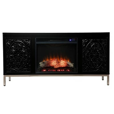 Yupayne Touch Panel Fireplace Console with Media Storage Black - Aiden Lane 4 Yupayne Touch Panel Fireplace Console with Media Storage Black - Aiden Lane - Image 2