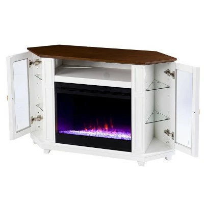 Ruldon Color Changing Fireplace with Media Storage White/Brown - Aiden Lane 11 Ruldon Color Changing Fireplace with Media Storage White/Brown - Aiden Lane - Image 9