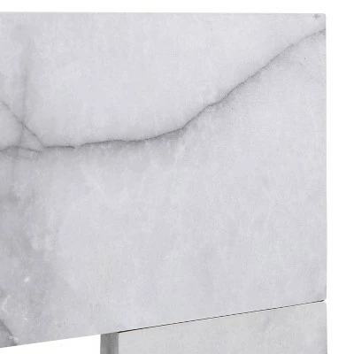 Dridun Faux Marble Fireplace Value Edition White/Gray - Aiden Lane 10 Dridun Faux Marble Fireplace Value Edition White/Gray - Aiden Lane - Image 8