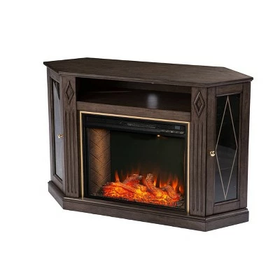 Stonstian Smart Fireplace with Media Storage Brown/Gold - Aiden Lane 6 Stonstian Smart Fireplace with Media Storage Brown/Gold - Aiden Lane - Image 4