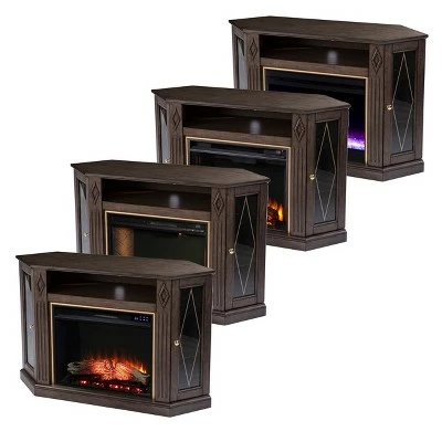 Stonstian Smart Fireplace with Media Storage Brown/Gold - Aiden Lane 12 Stonstian Smart Fireplace with Media Storage Brown/Gold - Aiden Lane - Image 10