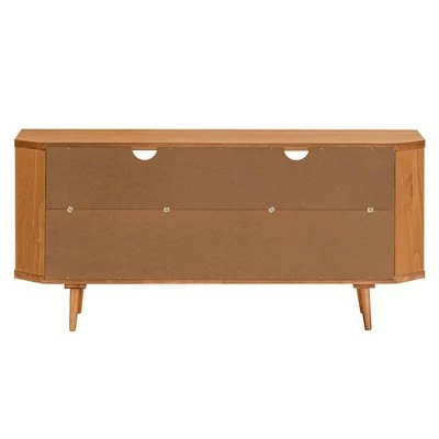 Cara Mid-Century Modern 3 Drawer Corner TV Stand for TVs up to 55" - Saracina Home Walnut 9 Cara Mid-Century Modern 3 Drawer Corner TV Stand for TVs up to 55" - Saracina Home Walnut - Image 7