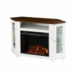 Ruldon Electric Media Fireplace with Storage White/Brown - Aiden Lane -Cheap TV Stands Store unnamed file 2095