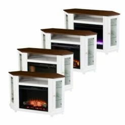 Ruldon Electric Media Fireplace with Storage White/Brown - Aiden Lane -Cheap TV Stands Store unnamed file 2101