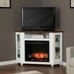 Ruldon Touch Panel Fireplace with Media Storage White/Brown - Aiden Lane -Cheap TV Stands Store unnamed file 2104
